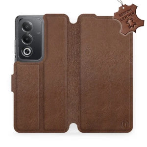 Etui ze skóry naturalnej do OPPO A80 5G - wzór Brown Leather
