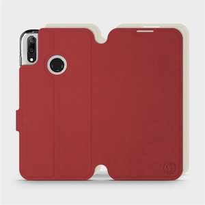 Phone Case Huawei Y7 2019 - Design Dark Red with Platinum