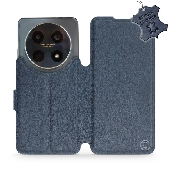 Etui ze skóry naturalnej do Huawei Nova 12i - wzór Blue Leather
