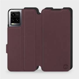 Etui Soft Touch do Vivo Y33S - wzór Matowy burgund z czernią