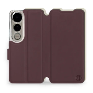 Phone Case Vivo V50 Lite - Design Burgundy with Platinum