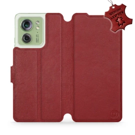 Phone Case Motorola Edge 40 - Design Dark Red Leather