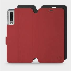 Phone Case Samsung Galaxy A7 2018 - Design Dark Red with Black