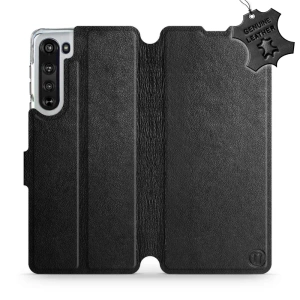 Phone Case Motorola Edge - Design Black Leather