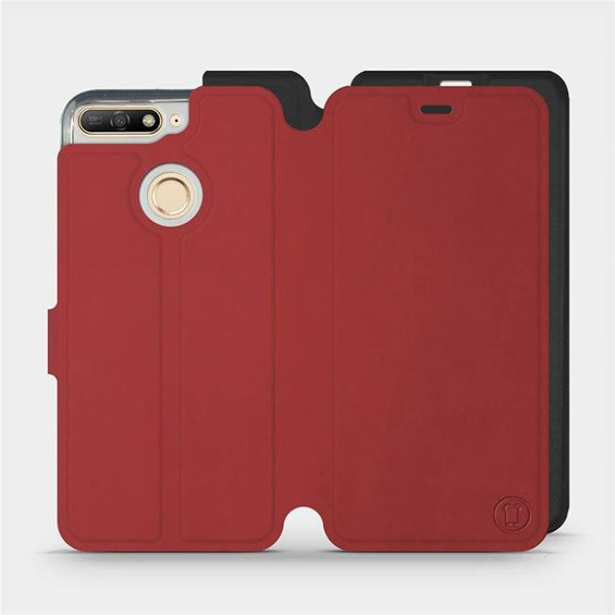 Etui Soft Touch do Huawei Y6 Prime 2018 - wzór Zachodząca czerwień z czernią