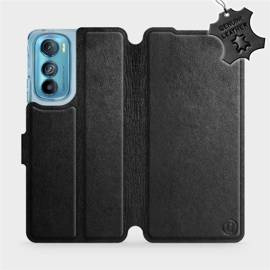 Phone Case Motorola Edge 30 5G - Design Black Leather