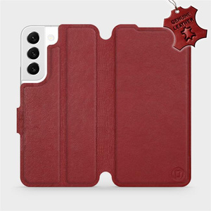 Phone Case Samsung Galaxy S22 - Design Dark Red Leather