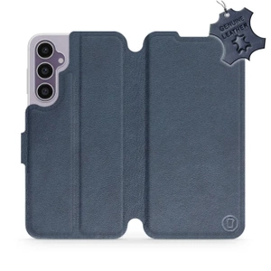 Etui ze skóry naturalnej do Samsung Galaxy S23 FE - wzór Blue Leather
