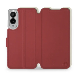 Hülle für Samsung Galaxy S25 Edge - Farbe Dunkelrot mit Platin