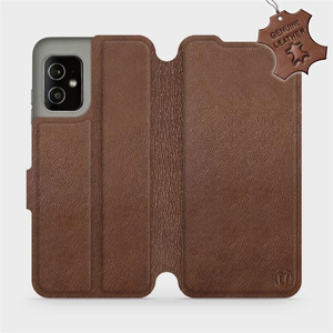 Etui ze skóry naturalnej do Asus Zenfone 8 - wzór Brown Leather