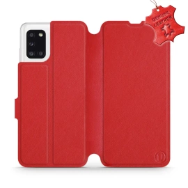Phone Case Samsung Galaxy A31 - Design Red Leather
