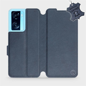 Phone Case OPPO A57S - Design Blue Leather