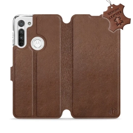 Phone Case Motorola Moto G8 - Design Brown Leather