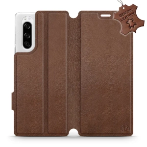Phone Case Sony Xperia 5 - Design Brown Leather
