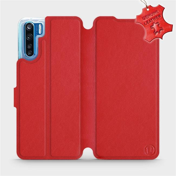 Phone Case OPPO A91 - Design Red Leather