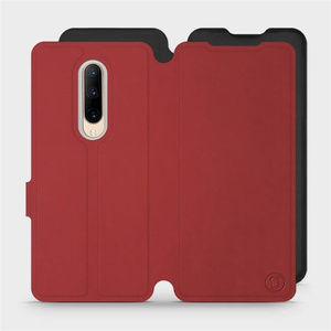 Hülle für OnePlus 7 Pro - Farbe Dunkelrot mit Schwarz