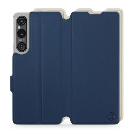 Phone Case Sony Xperia 1 V - Design Navy with Platinum