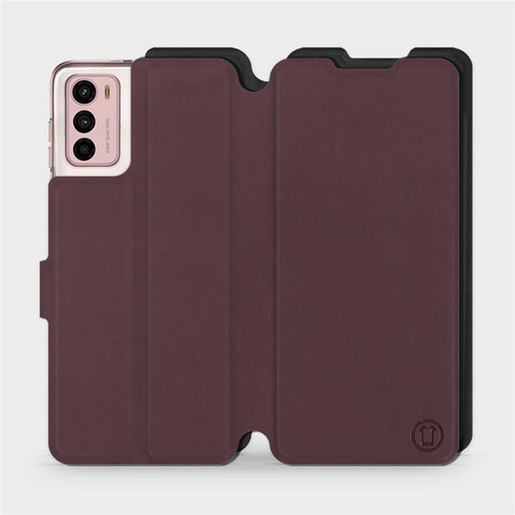 Etui Soft Touch do Motorola Moto G42 - wzór Matowy burgund z czernią