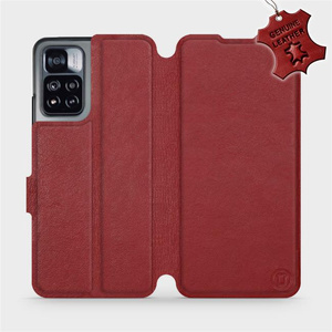 Phone Case Xiaomi Redmi Note 11 Pro - Design Dark Red Leather