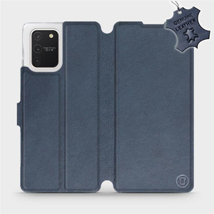 Etui ze skóry naturalnej do Samsung Galaxy S10 Lite - wzór Blue Leather