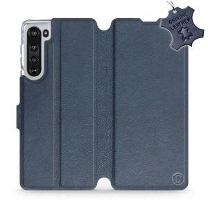 Phone Case Motorola Edge - Design Blue Leather