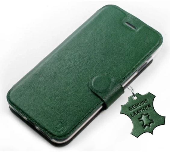 Etui ze skóry naturalnej do Huawei P Smart Pro - wzór Green Leather