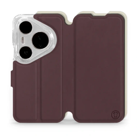 Etui Soft Touch do Huawei Pura 80 Pro - wzór Matowy burgund z platyną