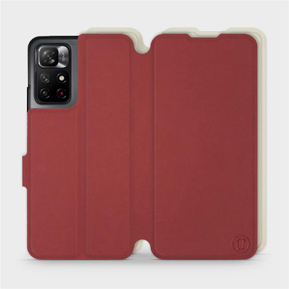 Hülle für Xiaomi Redmi Note 11S 5G - Farbe Dunkelrot mit Platin