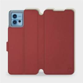 Phone Case Motorola Moto G72 - Design Dark Red with Platinum