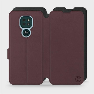 Etui Soft Touch do Motorola Moto G9 Play - wzór Matowy burgund z czernią