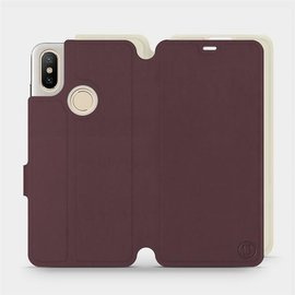 Phone Case Xiaomi Mi A2 - Design Burgundy with Platinum