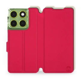 Hülle für Motorola Edge 70 - Farbe Rot mit Platin