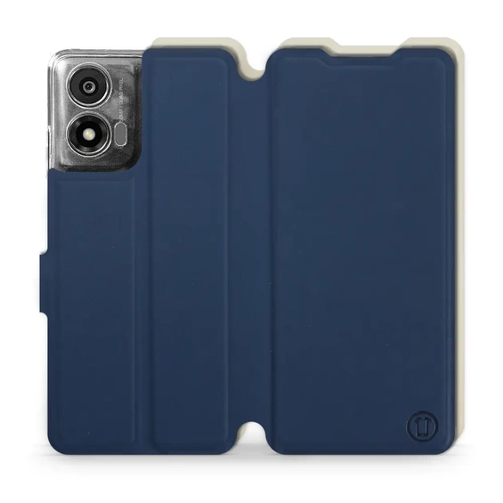 Phone Case Motorola Moto E14 - Design Navy with Platinum