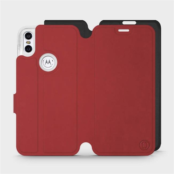 Phone Case Motorola One - Design Dark Red with Black