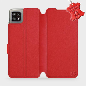 Phone Case Samsung Galaxy A22 5G - Design Red Leather