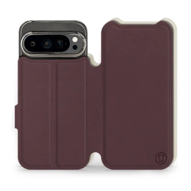 Phone Case Google Pixel 9 Pro - Design Burgundy with Platinum