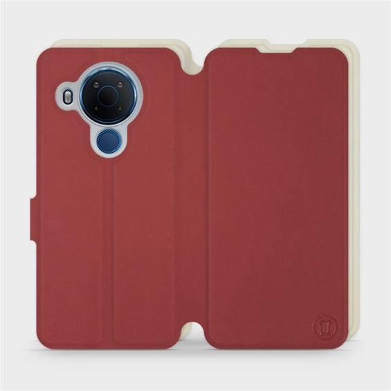 Hülle für Nokia 5.4 - Farbe Dunkelrot mit Platin