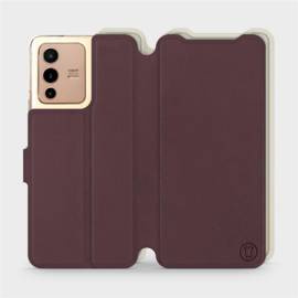 Phone Case Vivo V23 5G - Design Burgundy with Platinum