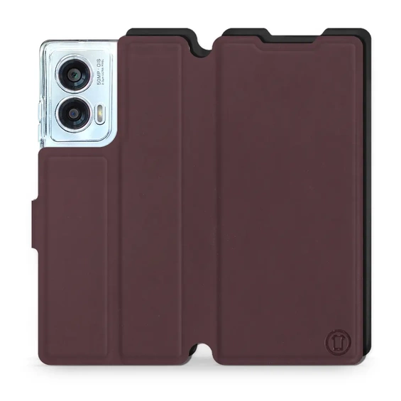 Hülle für Motorola Edge 50 Fusion - Farbe Burgund mit Schwarz