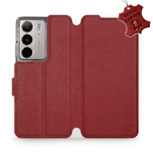 Phone Case Realme C75 - Design Dark Red Leather
