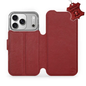 Hülle für Apple iPhone 17 Pro - Farbe Dark Red Leather