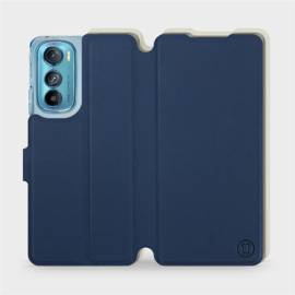 Hülle für Motorola Edge 30 5G - Farbe Marineblau mit Platin