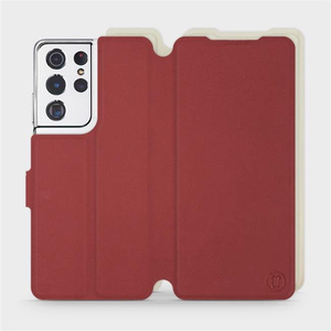 Phone Case Samsung Galaxy S21 Ultra - Design Dark Red with Platinum