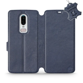 Phone Case OnePlus 6 A6000 - Design Blue Leather