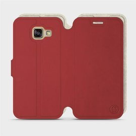 Phone Case Samsung Galaxy A3 2016 - Design Dark Red with Platinum