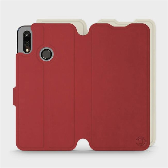Phone Case Huawei P Smart 2019 - Design Dark Red with Platinum