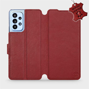 Phone Case Samsung Galaxy A53 5G - Design Dark Red Leather