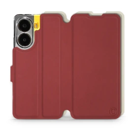 Hülle für Xiaomi POCO X7 Pro - Farbe Dunkelrot mit Platin