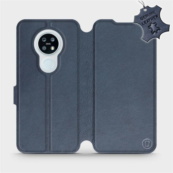 Etui ze skóry naturalnej do Nokia 6.2 - wzór Blue Leather