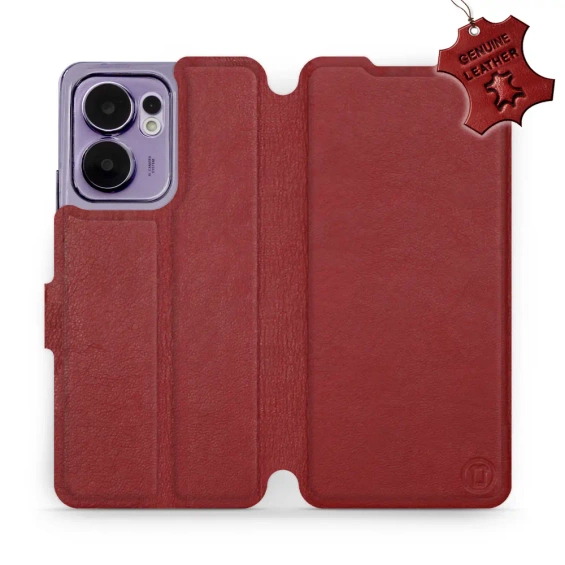 Phone Case OPPO Reno 13 F 5G - Design Dark Red Leather